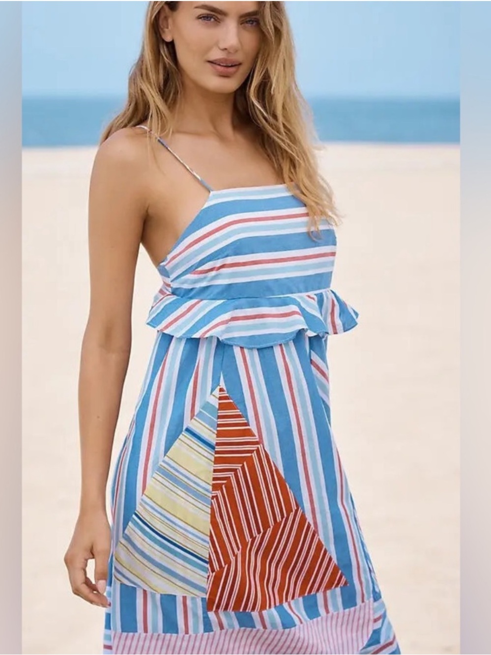 NWT Anthropologie Celandine Sleeveless Square-Neck Knee-Length Striped Dress - Picture 4 of 10
